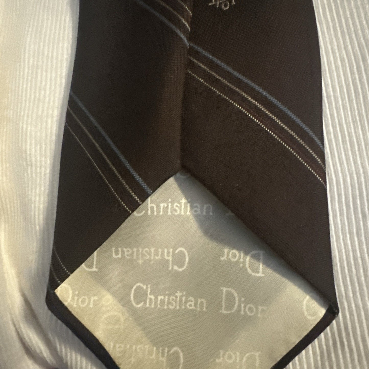 Vintage Christian Dior Brown with stripes Men's Tie