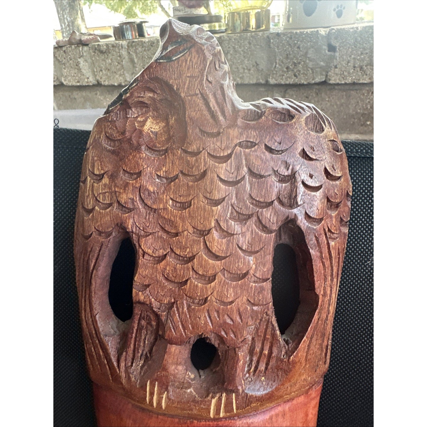 Primitive St Croix Wooden Elongated Face Mask Hand Crafted - Brown