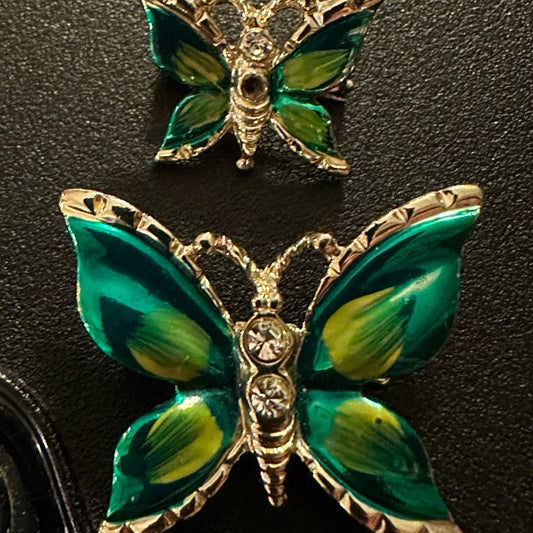 2 small butterfly Brooches pins