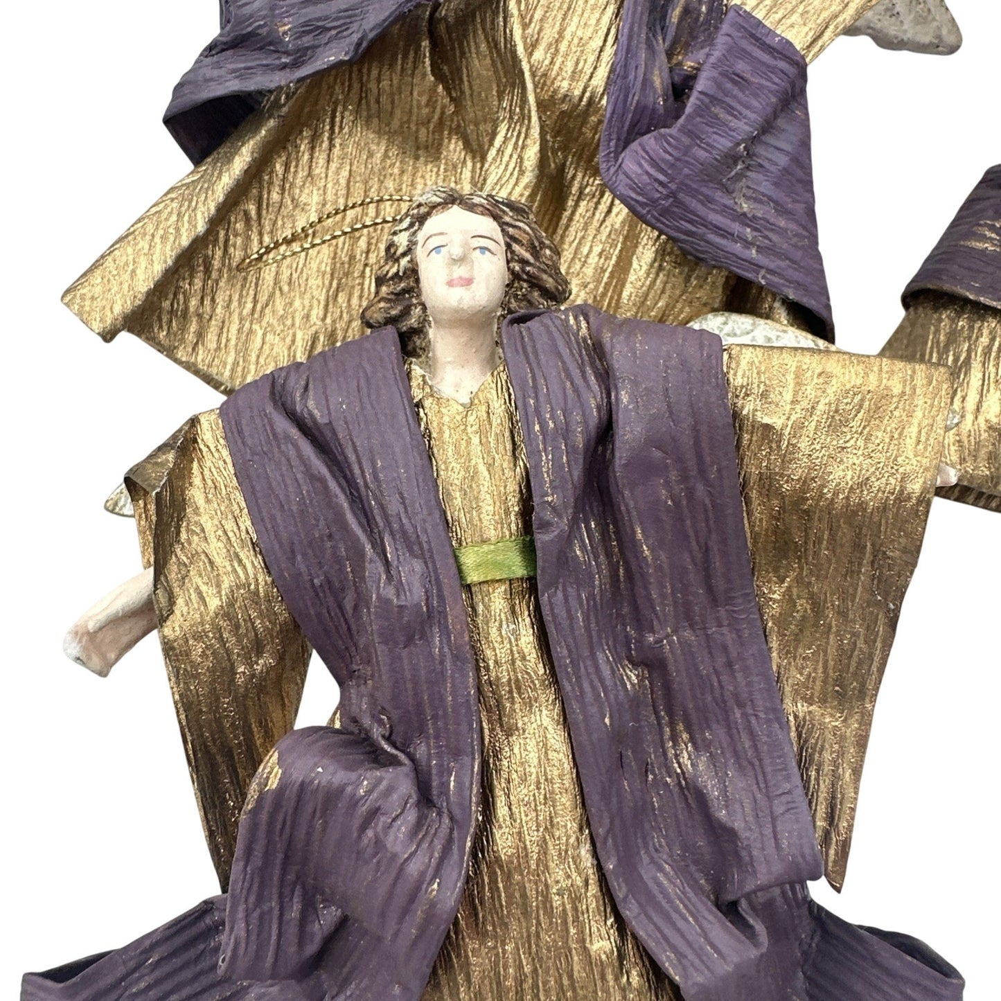 4 Vintage Christmas Paper Mache White Winged Angel