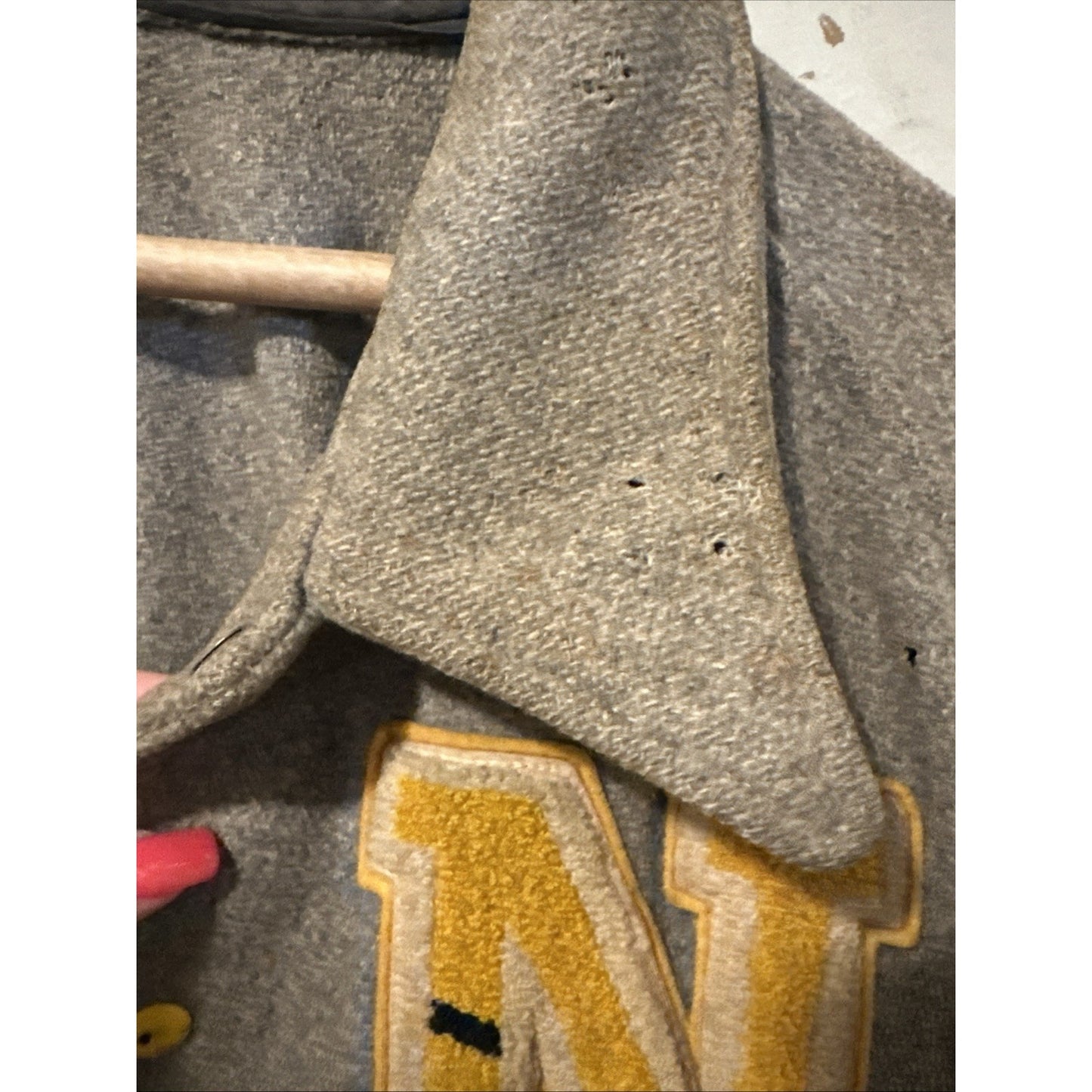Vintage 1960'S Wool Varsity Jacket Yellow/ Gray