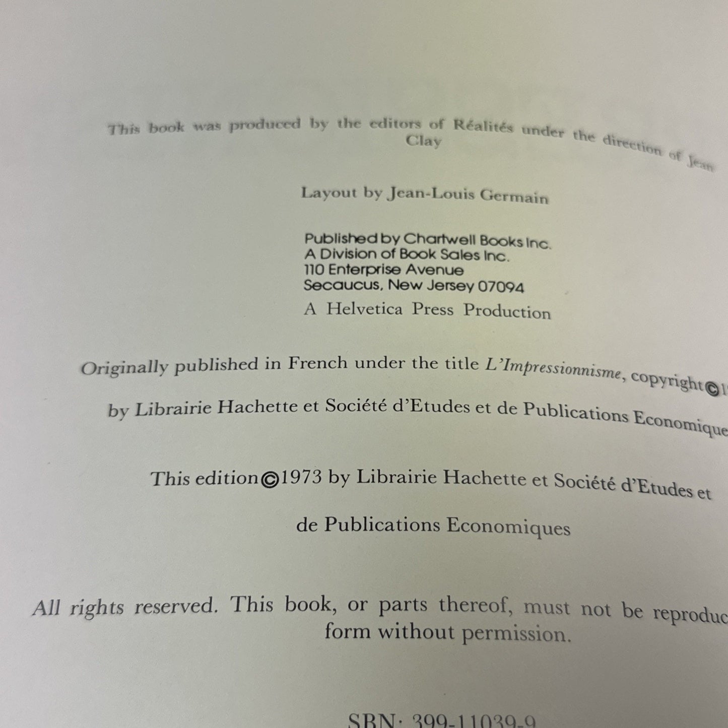 Impressionism By The Editors Of Realites Preface By Rene Huyghe 1973 HC W/ DJ