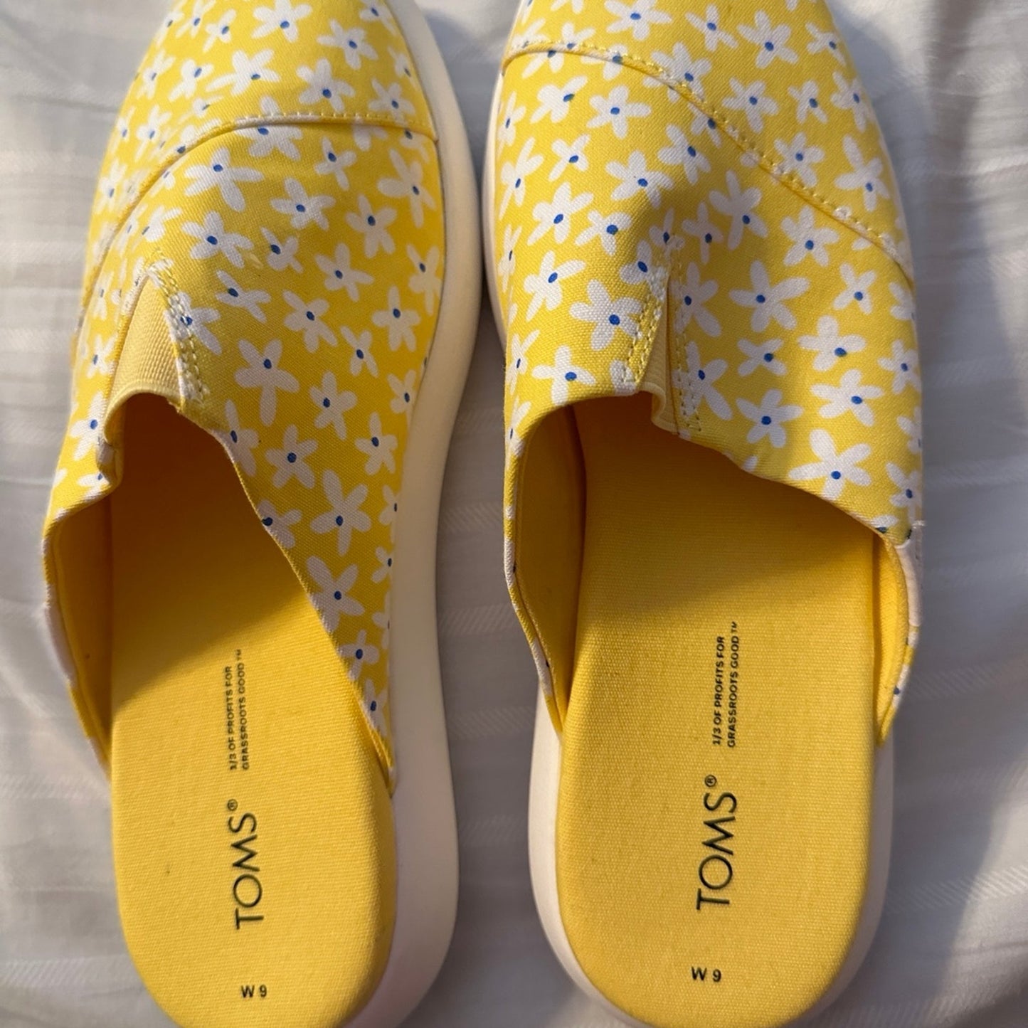 Toms Daisy Slip ons   Like new