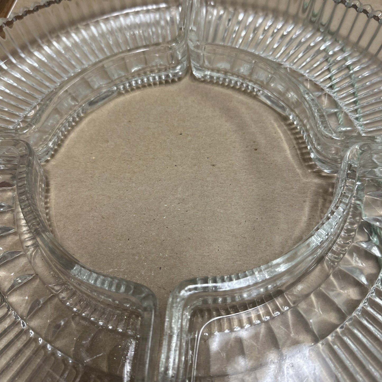 Vintage Kromex Lazy Susan Replacement Relish Dish Glass Inserts Set Of 4
