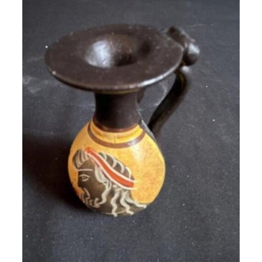 Miniature hand painted Ancient Greek vase  Vase measures 2 1/2 inches tall