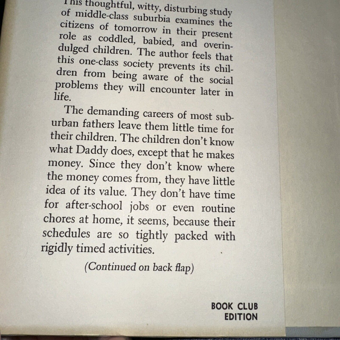 Suburbia's Coddled Kids Peter Wyden 1962 Book Club Edition Doubleday Hardcover