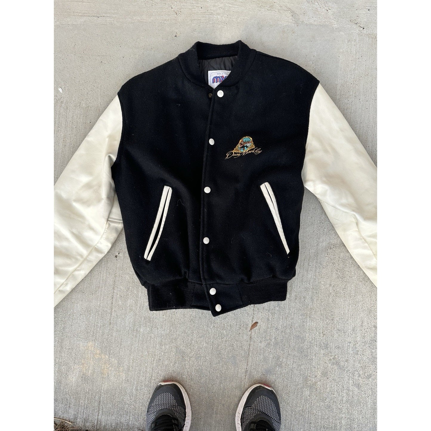 VINTAGE Dean Markley Men Varsity Jacket Medium Varsity MVP Quilted 90s USA READ