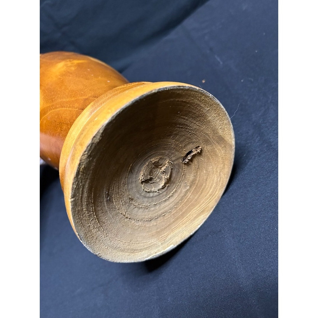 Vintage 2 part Wood vase