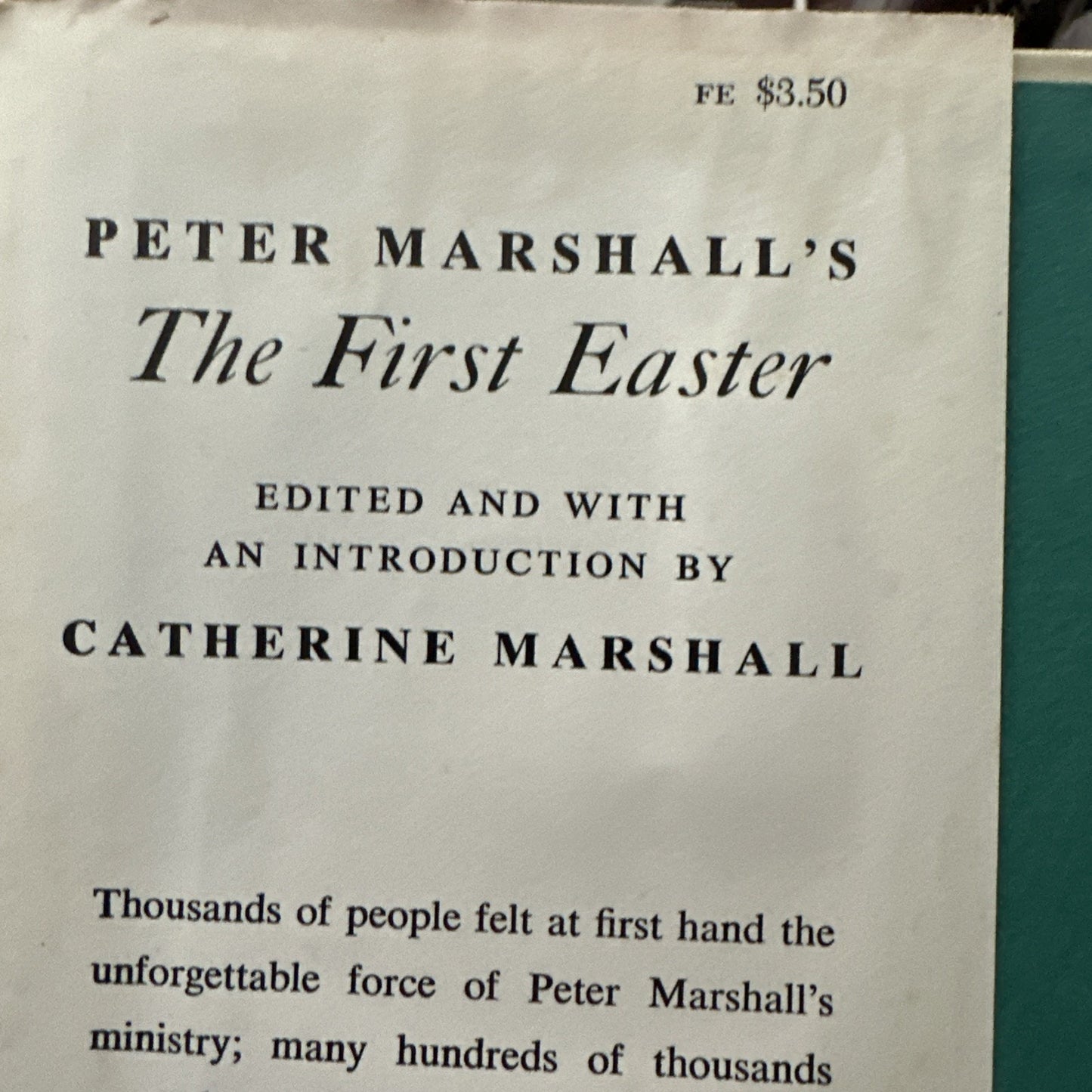 The First Easter by Peter Marshall's / 1959 1st Edition Hardcover