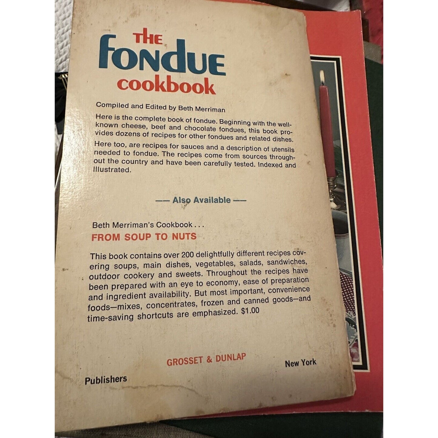Vintage 1969 • The Fondue Cookbook • Beth Merriman •