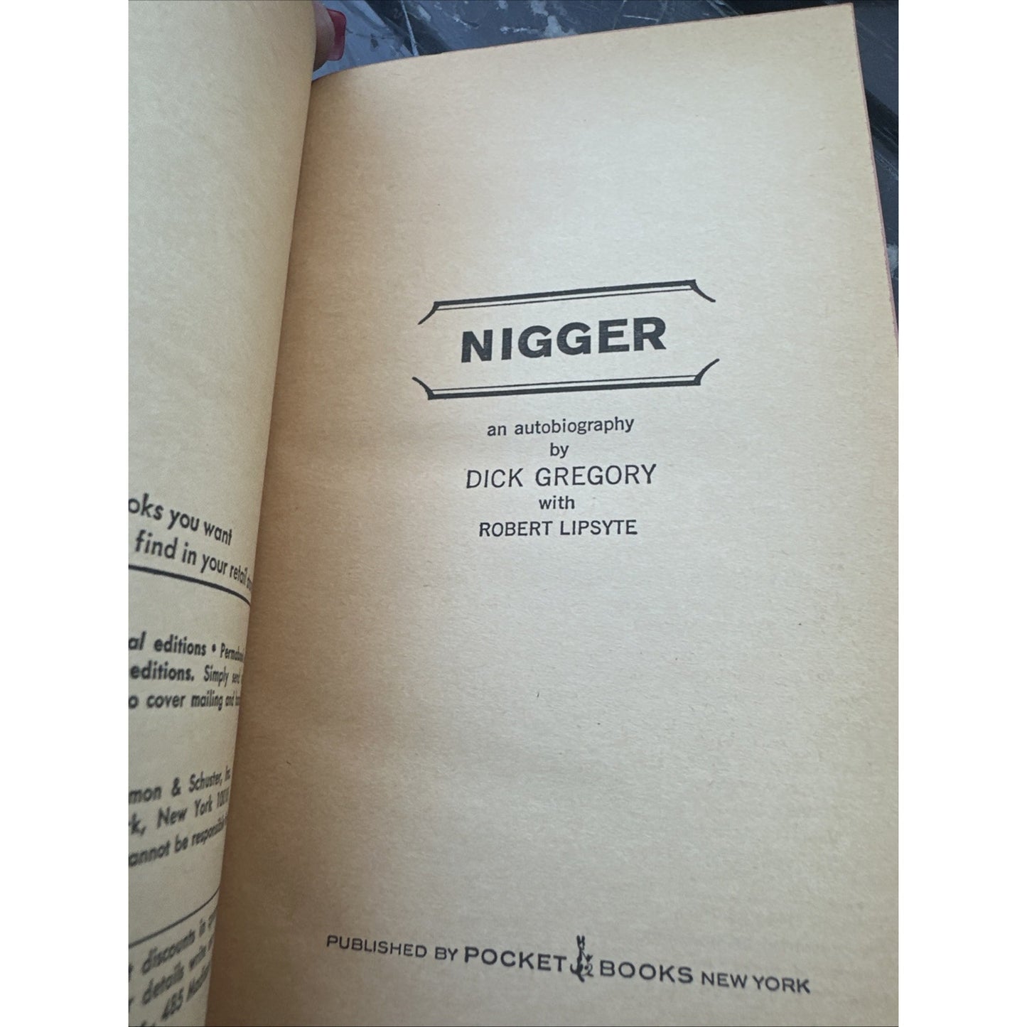 Nigger: An Autobiography Dick Gregory Vtg Pocket Books 14th Print 1968 PB