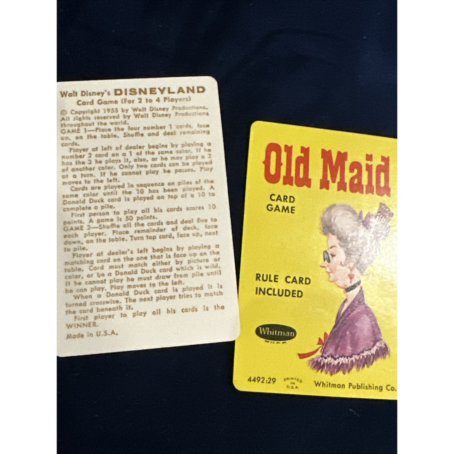 Vintage Whitman Disney Old Maid Playing Cards Card Game COMPLETE 4492 1960s