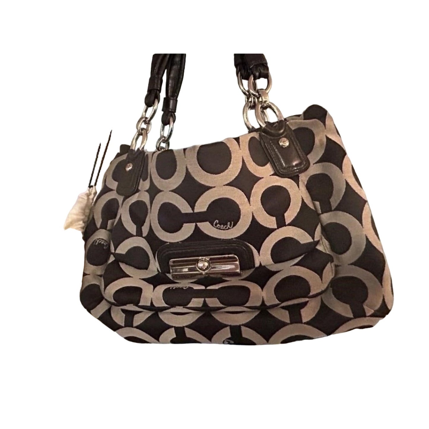 Authentic COACH Kristen Op Art Sateen hobo bag purse