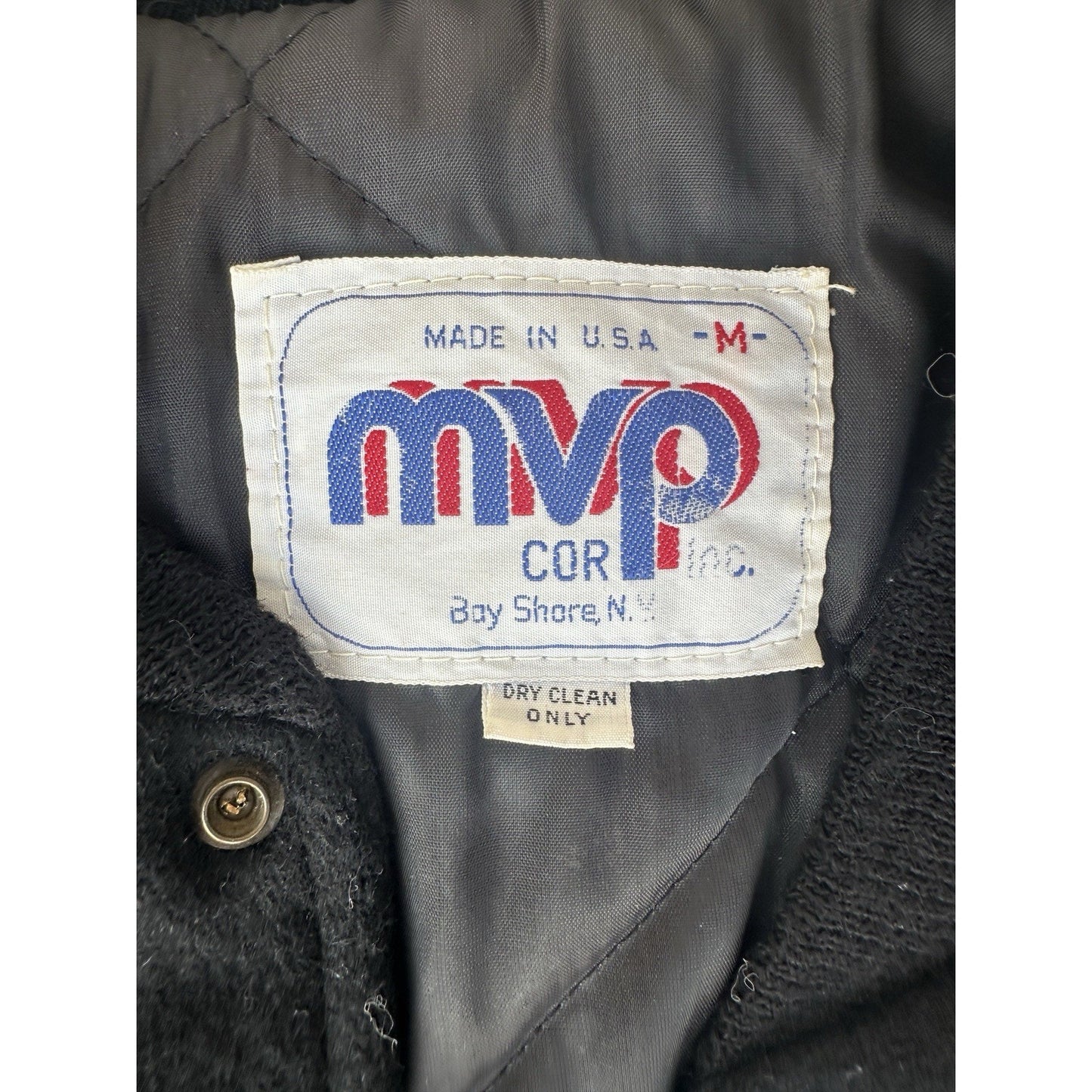 VINTAGE Dean Markley Men Varsity Jacket Medium Varsity MVP Quilted 90s USA READ