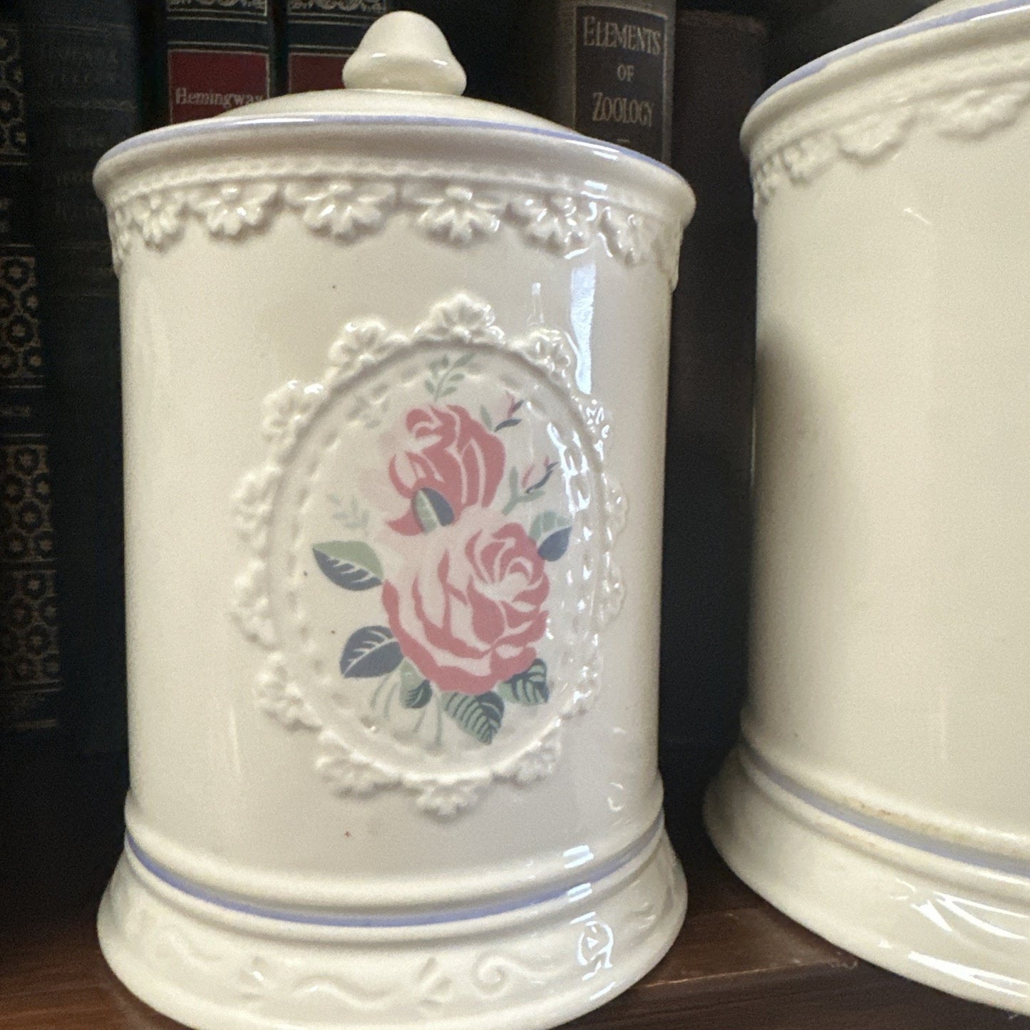 Vintage Victorian Lace Collection Elgin Clock Home Products Container set (2)
