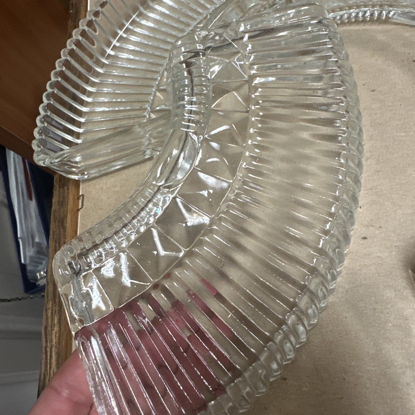Vintage Kromex Lazy Susan Replacement Relish Dish Glass Inserts Set Of 4