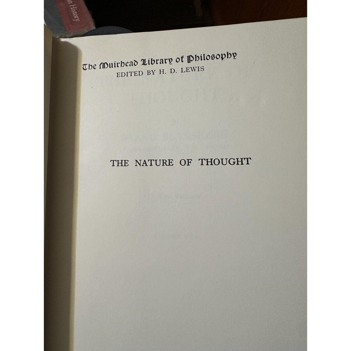 The Nature of Thought [Vol. II] [Muirhead Library of Philosophy]