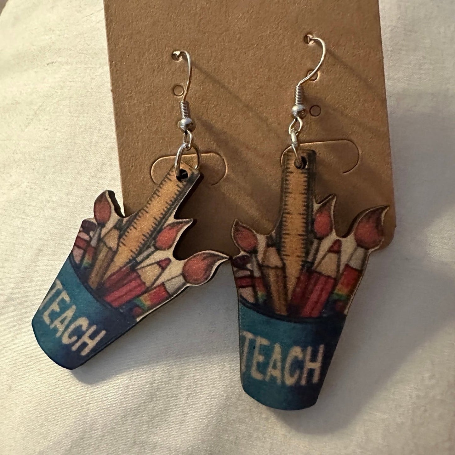 5 different Earrings teacher fun cute