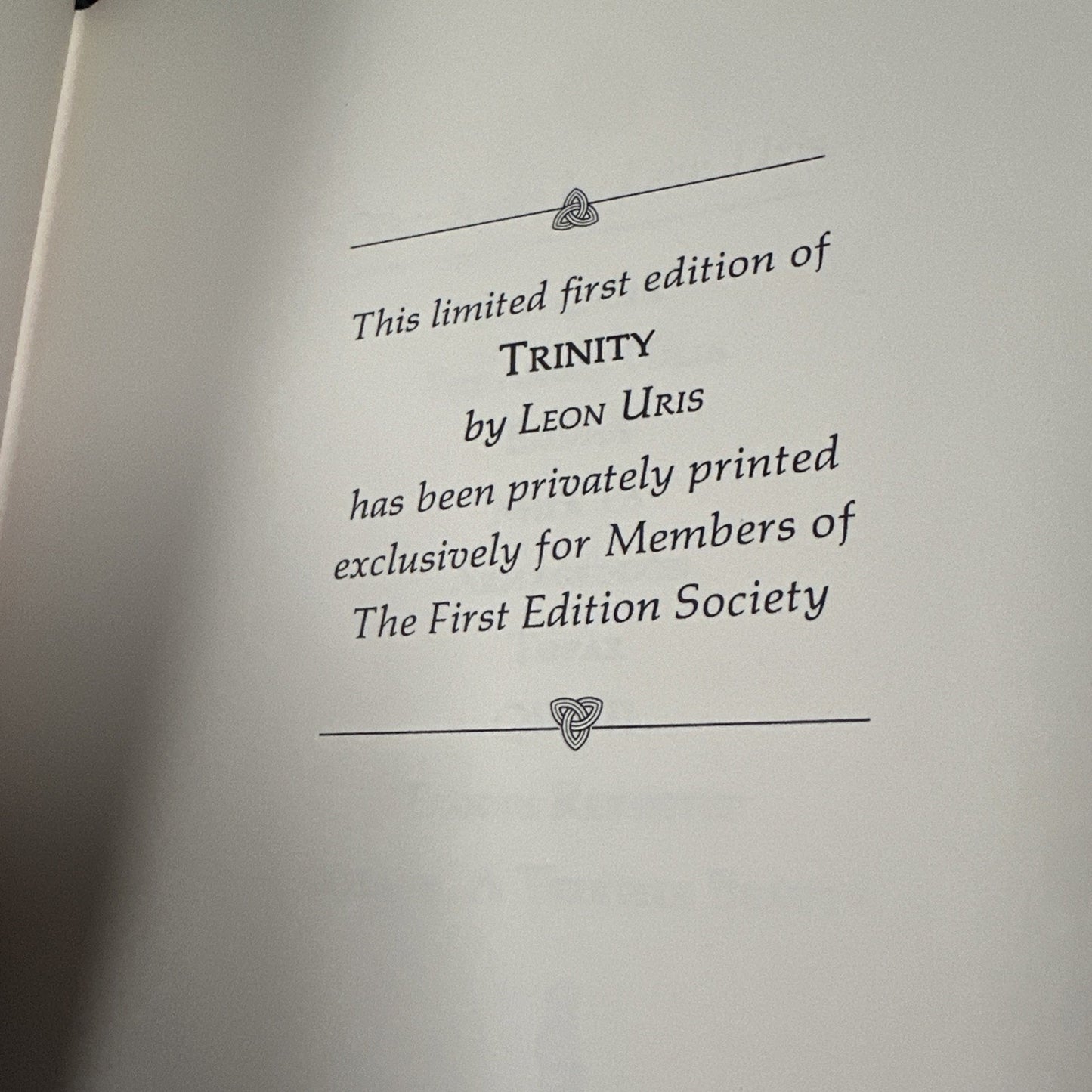 Trinity by Leon Uris Franklin Library 1976 First Edition Hardcover