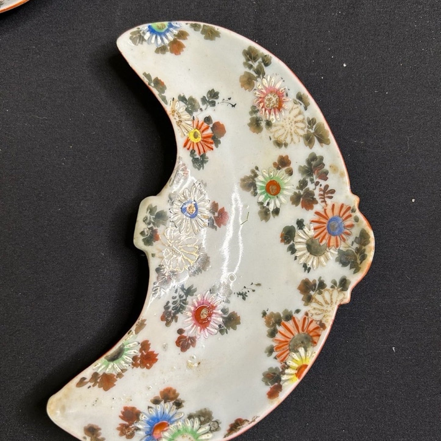 5 floral Japanese hand painted KITANI Bone Dishes asia art porcelain