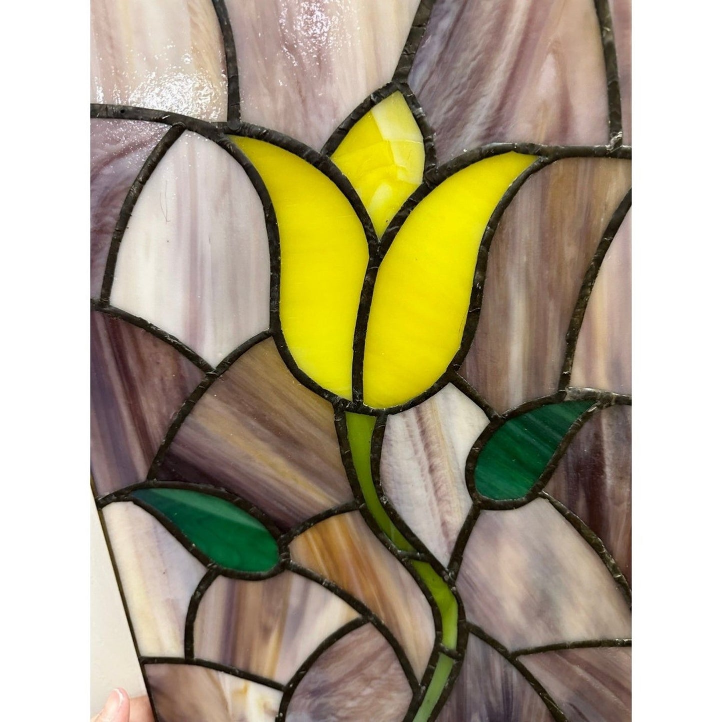 Vintage 2 Tulip stained glass