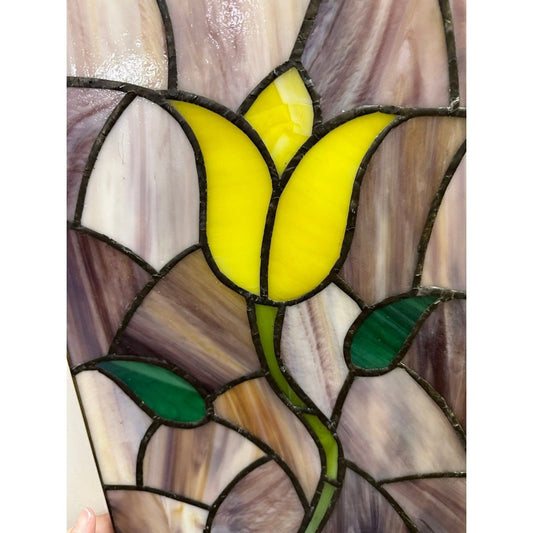 Vintage 2 Tulip stained glass