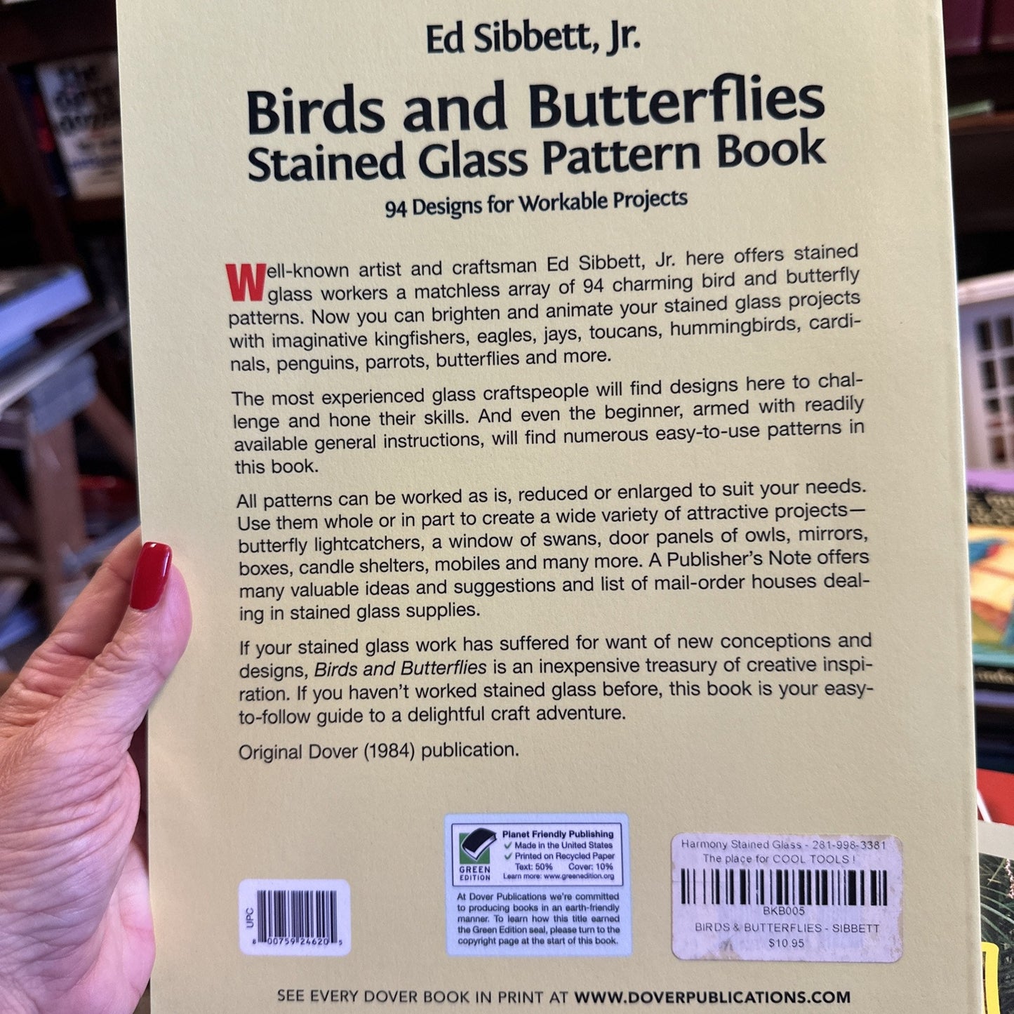 Birds and Butterflies Stained Glass Pattern Book Dove by Ed Sibbett Jr