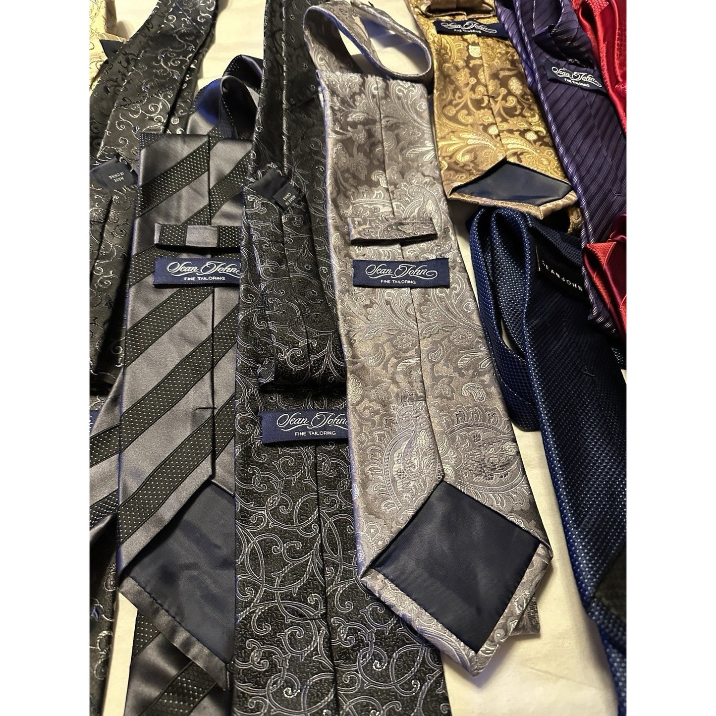 18 Silk Sean John Mens Neckties Fine Tayloring L58” x W3” Great Condition