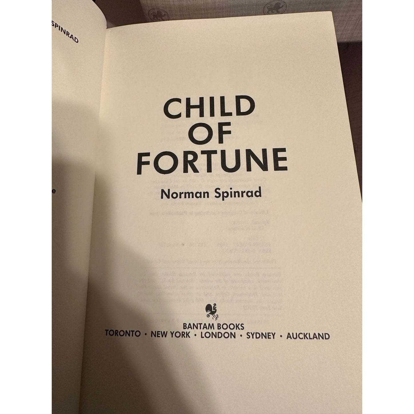 A Child of Fortune by Norman Spinrad hc/dj 1st Edition/1st Printing