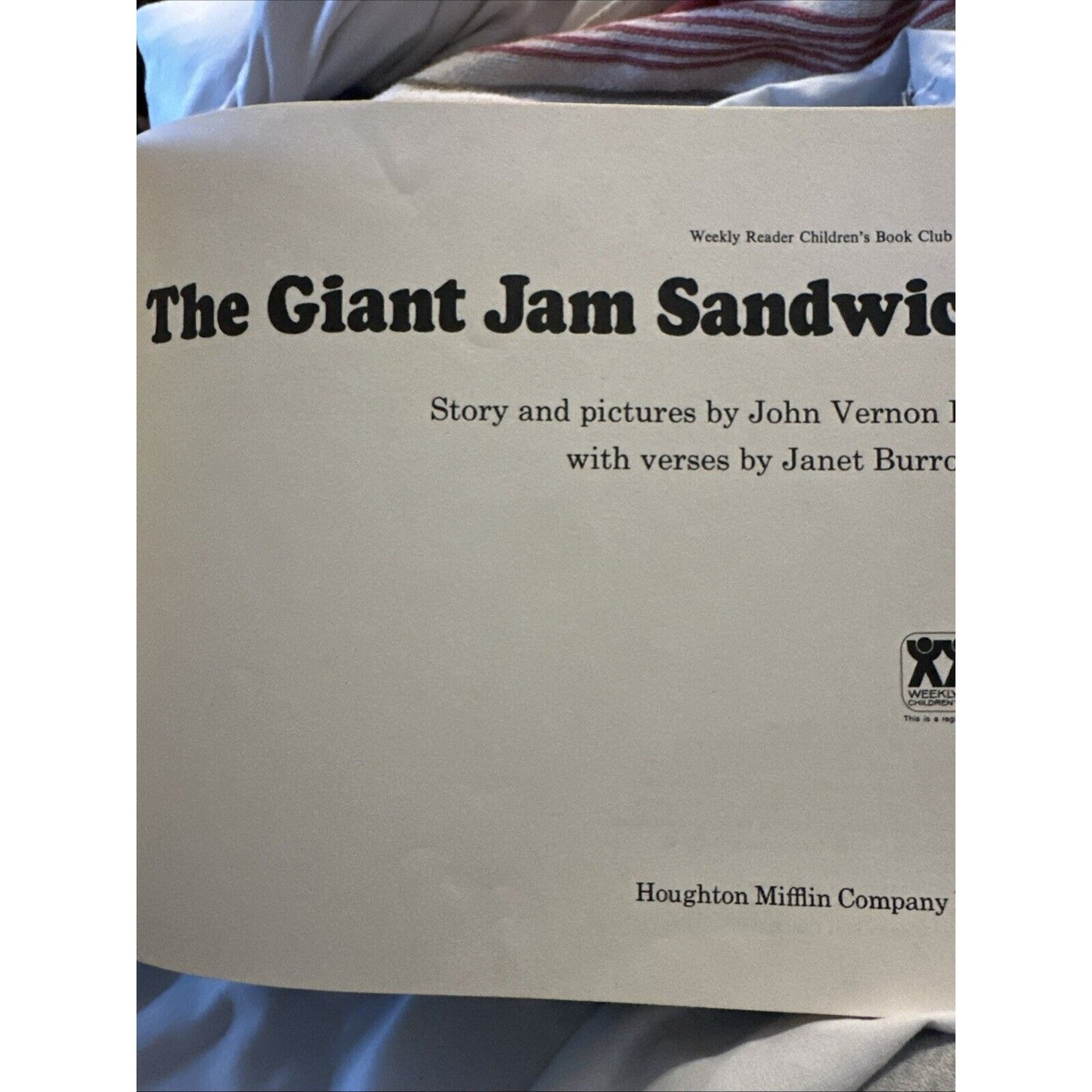 1972 The Giant Jam Sandwich by John Vernon Lord Weekly Reader Book Club Vintage
