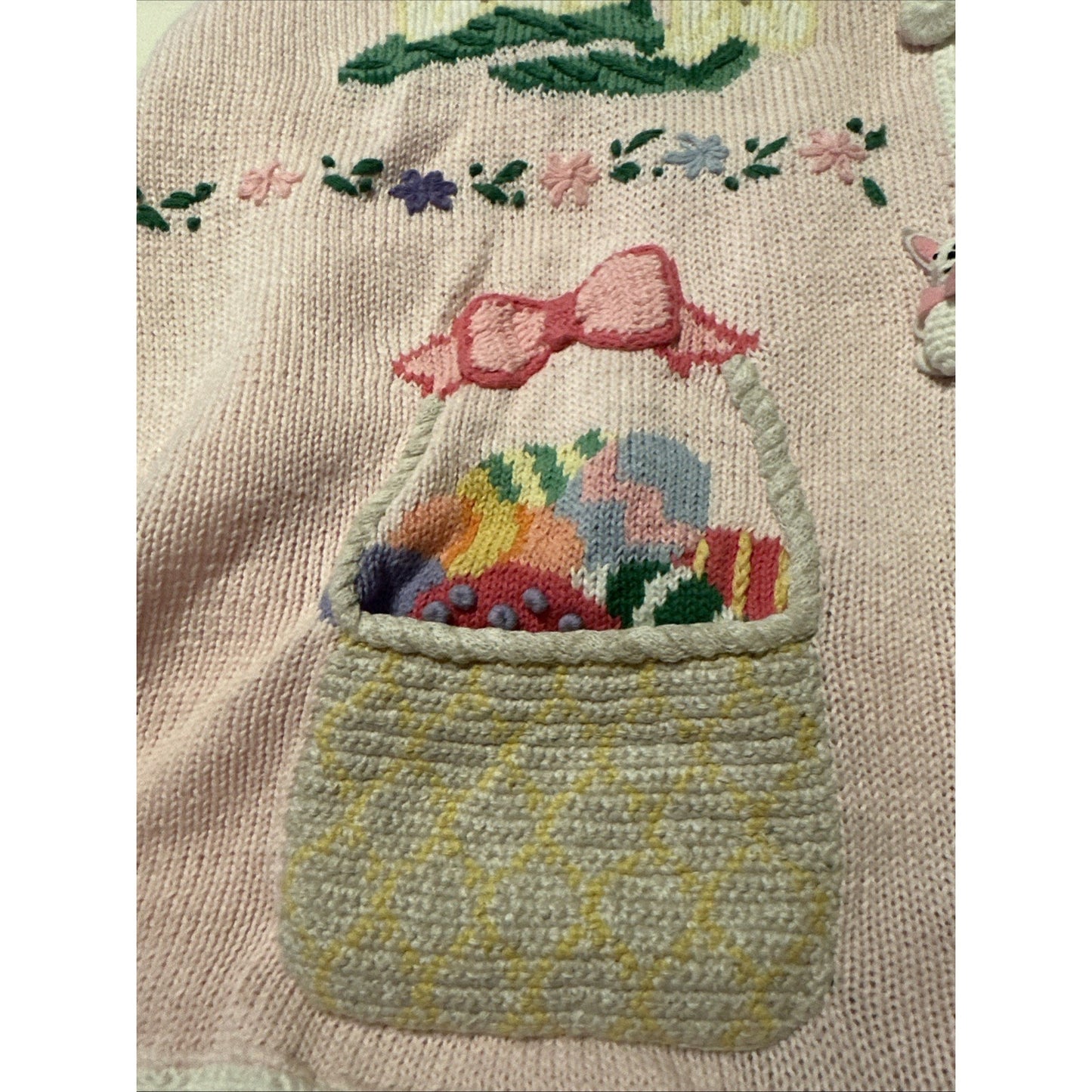 Vintage The Eagle’s Eye Spring Easter Cardigan Sweater Vest Women XL