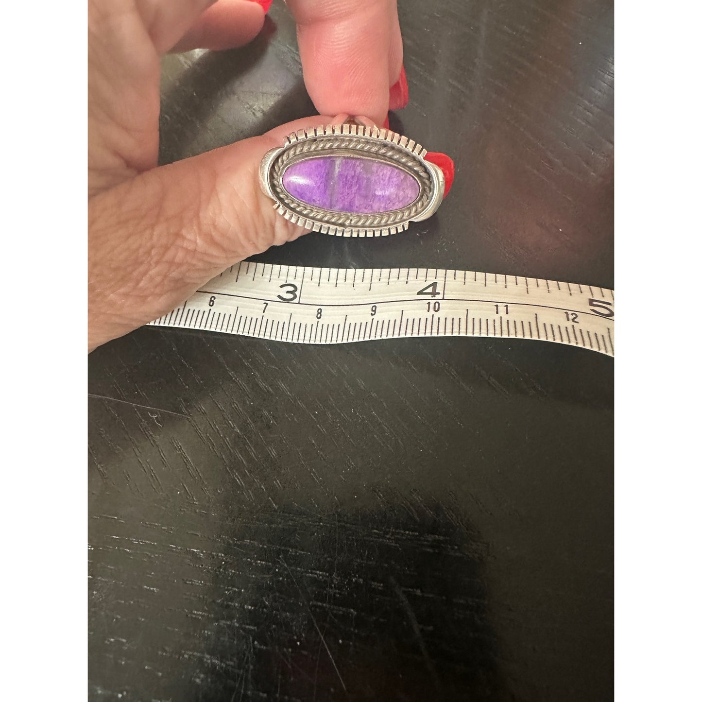 Charoite & Sterling Silver Ring size 7