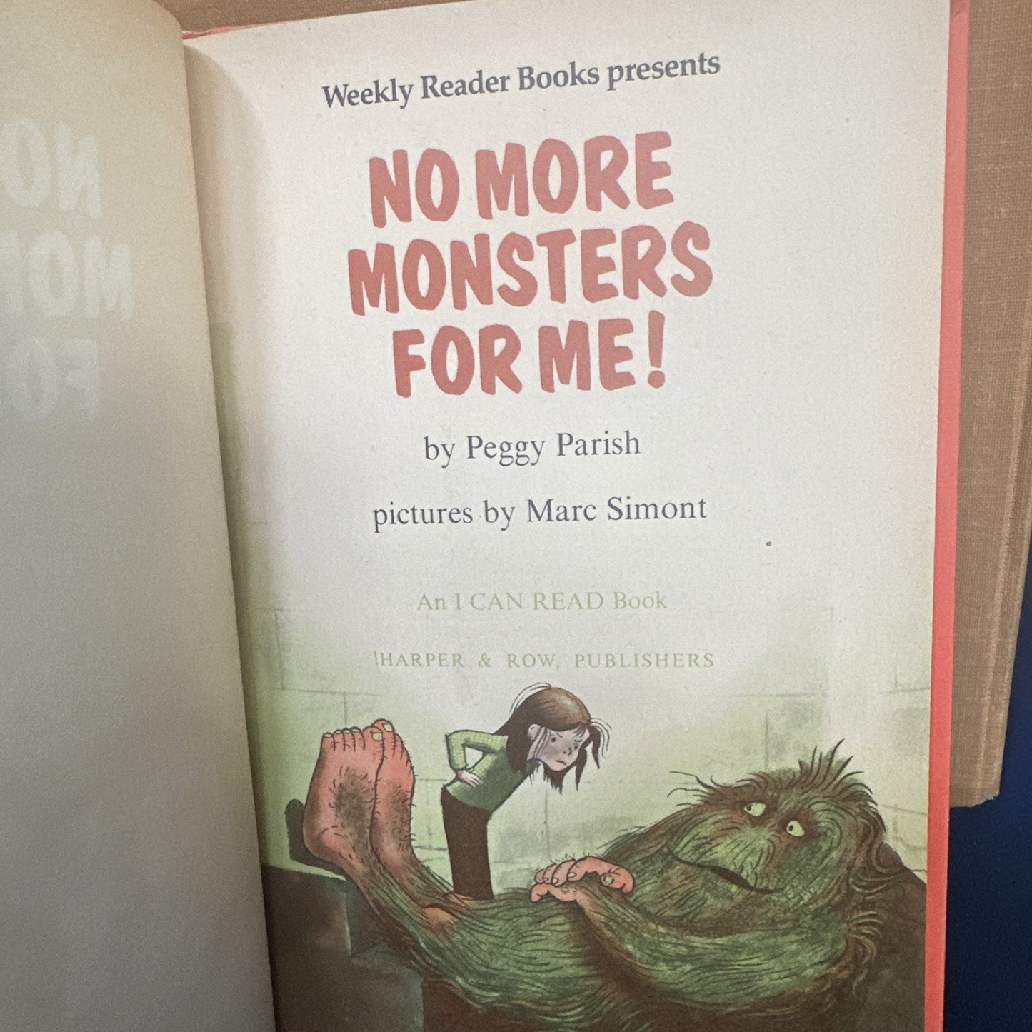 No More Monsters for Me! by Peggy Parish, 1981 Weekly Reader Hardcover Book