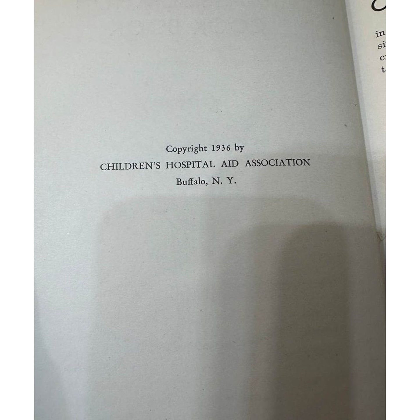 Children's Hospital Aid Association Cook Book