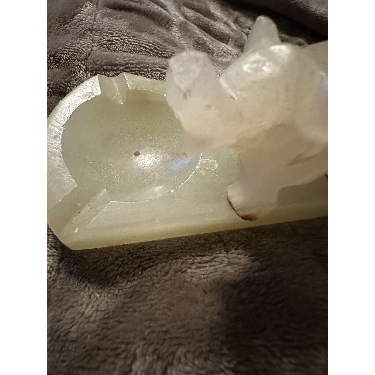 Vintage Marble Stone Elephant Figurine Ashtray