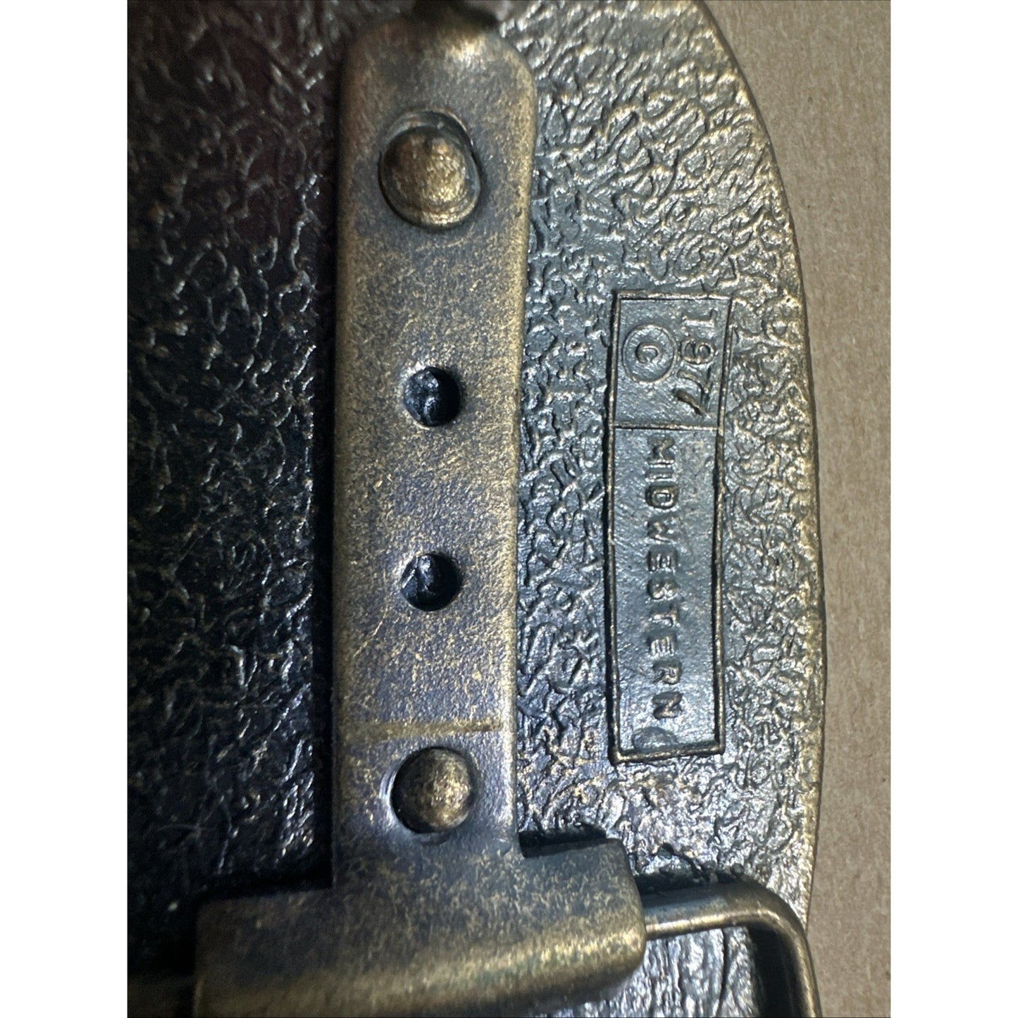Vintage 1977 Boston Midwestern Belt Buckle L.A CAL