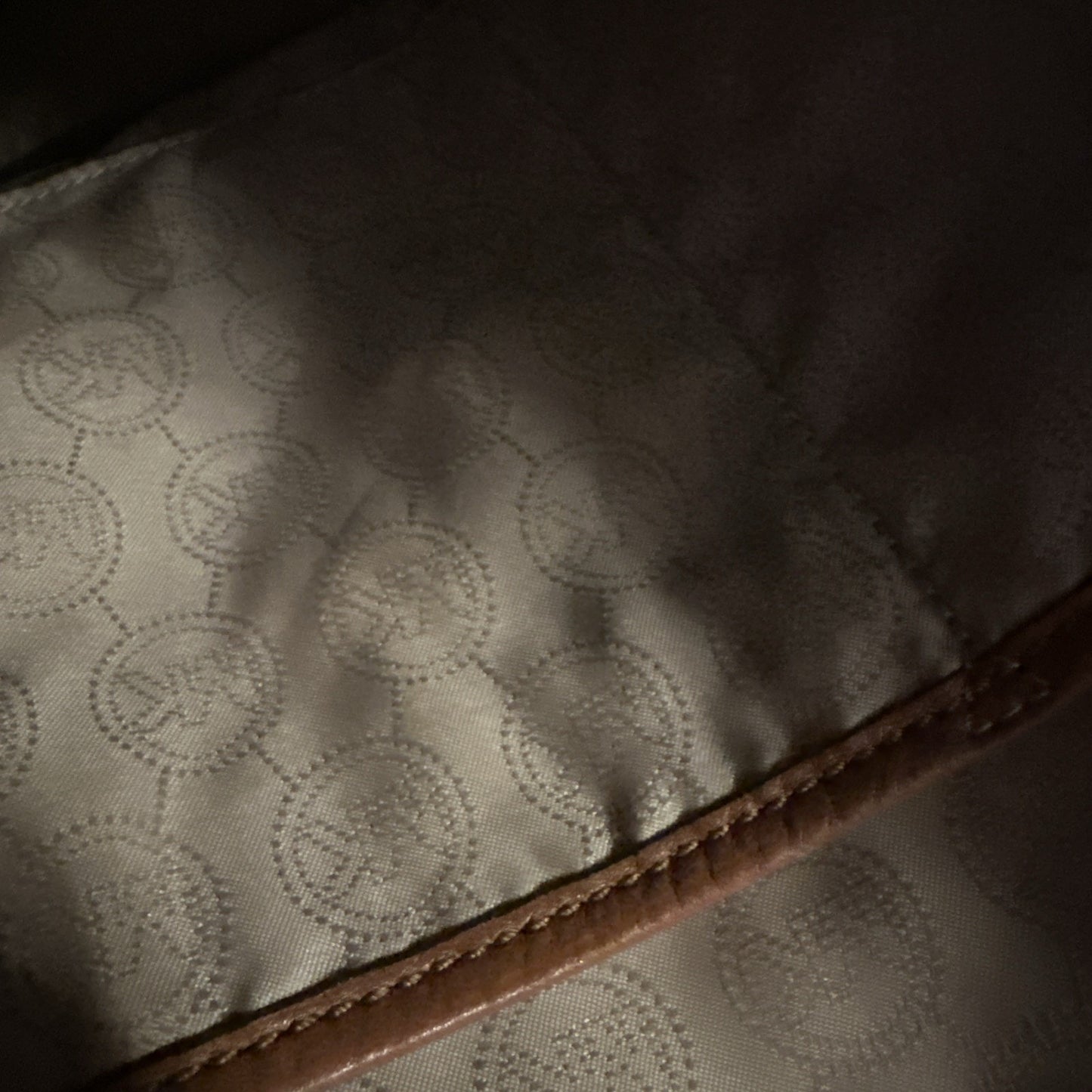 Michael Kors Brown Signature Coated Canvas and Leather Hamilton North South Tote