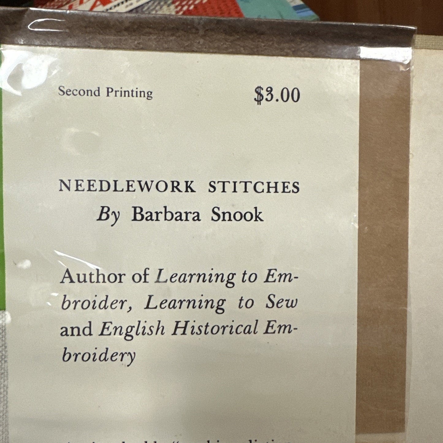 Book: Needlework Stitches by Barbara Snook, 1970, Second Printing