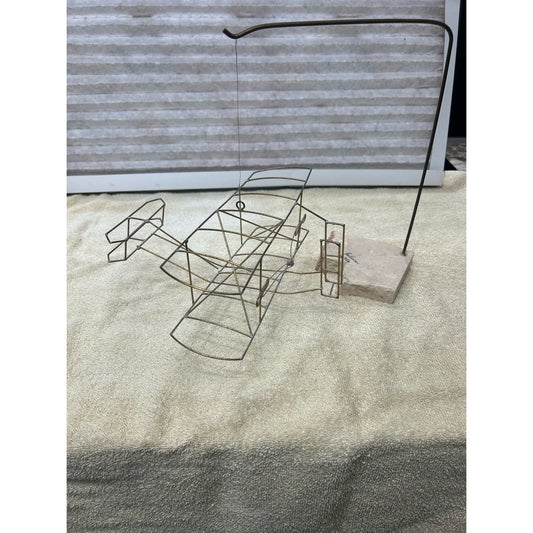 Vintage Airplane Wire Sculpture/model/brutalist/kinetic/desktop