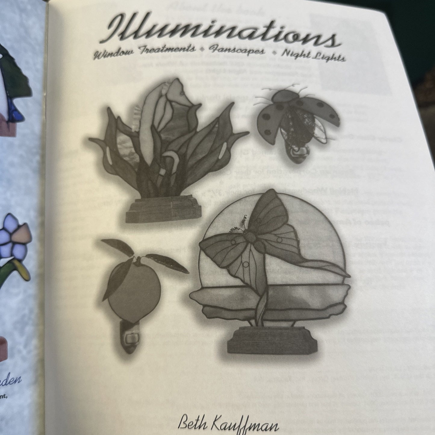Stained Glass Pattern Book ILLUMINATIONS Window Treatments Fanscapes Night Light
