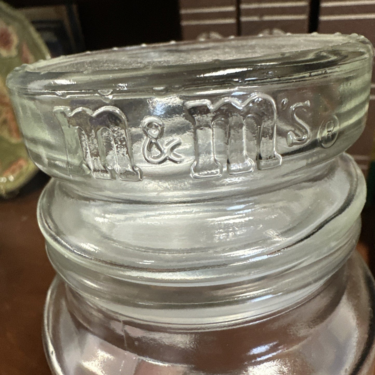 Vintage M&M 1984 LA Olympics Commemorative Glass Candy Jar With Lid Stopper