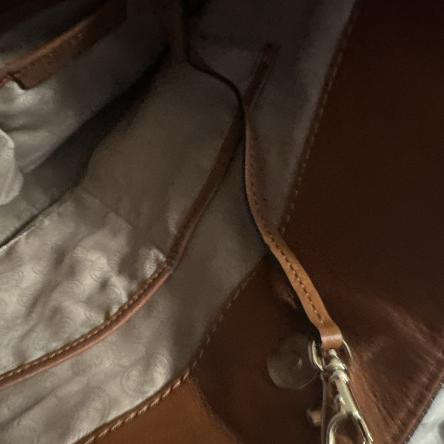 Michael Kors Brown Signature Coated Canvas and Leather Hamilton North South Tote