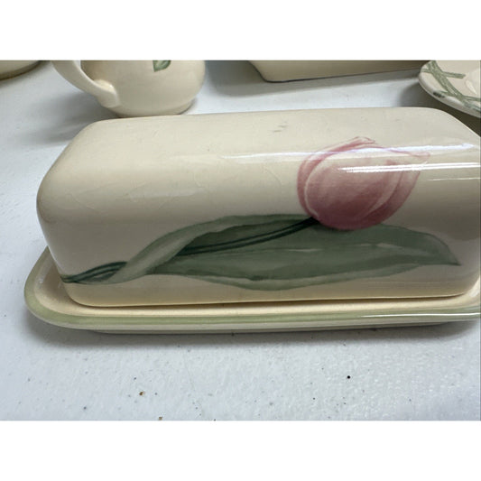 Pfaltzgraff GARDEN PARTY PATTERN Two Piece BUTTER DISH