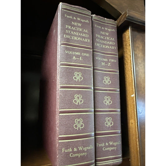 Funk & Wagnalls New Practical Standard Dictionary 1956 Vol 1 & 2 Em Pha Type Ed