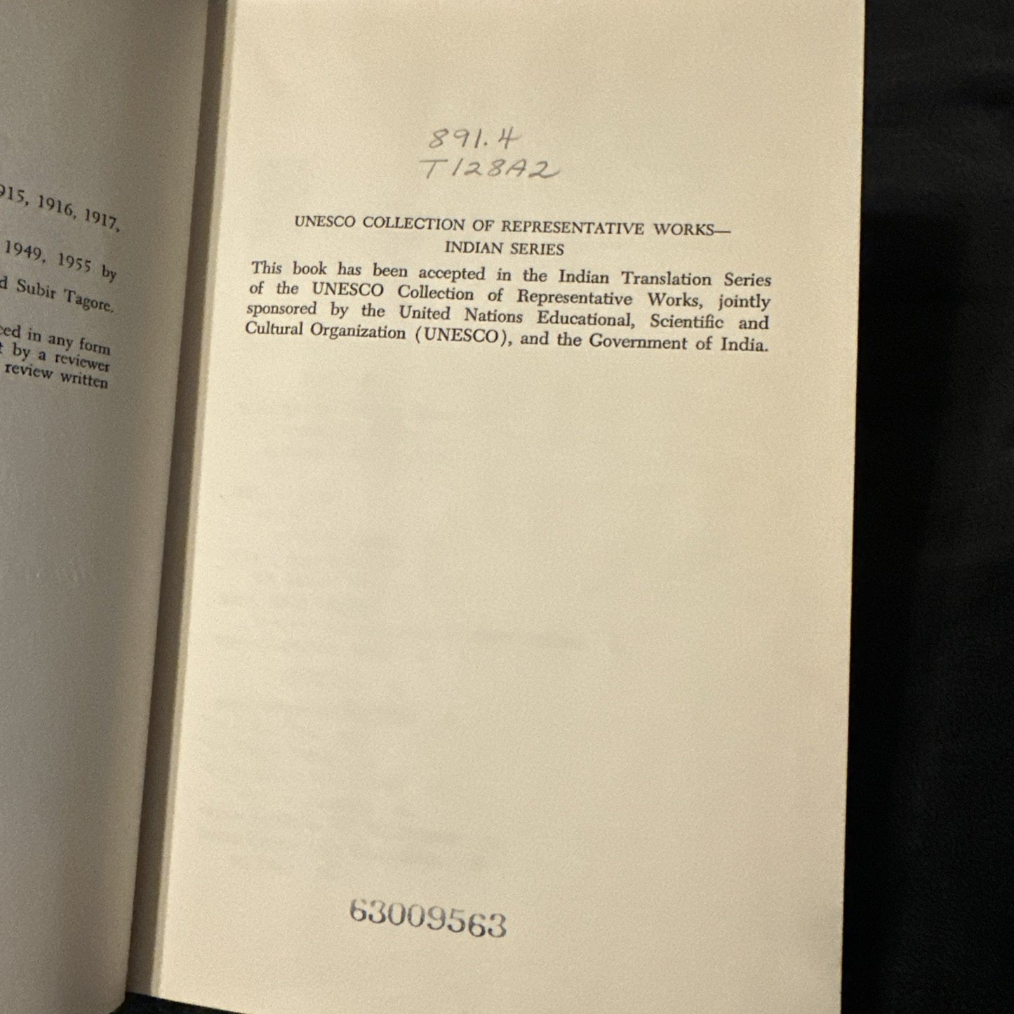 A Tagore Reader edited by Amiya Chakravarty- 1961 1st Edition 1st Printing HC DJ