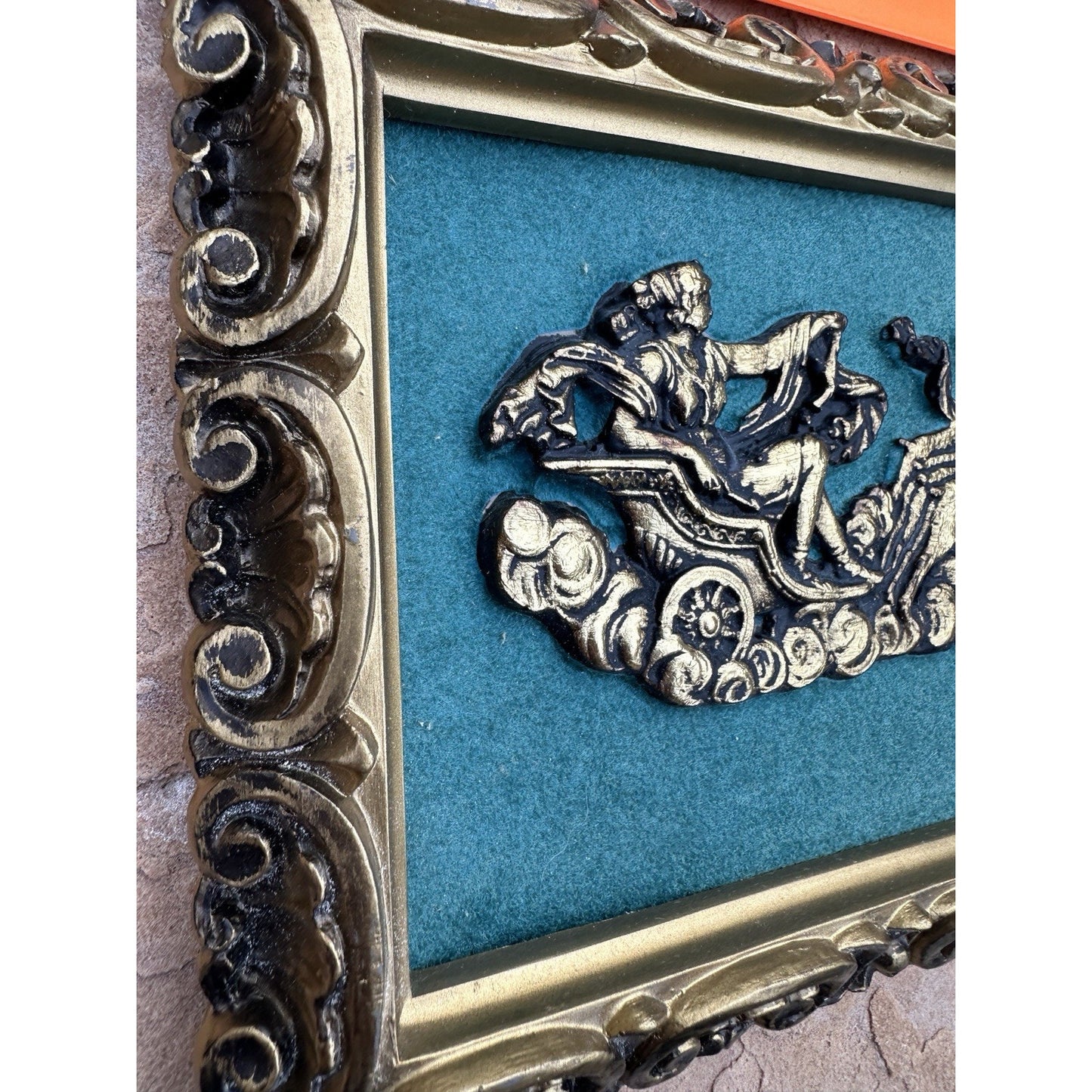 Vintage Clifford Art Studio Inc New York Masterpieces velvet Roman plaque