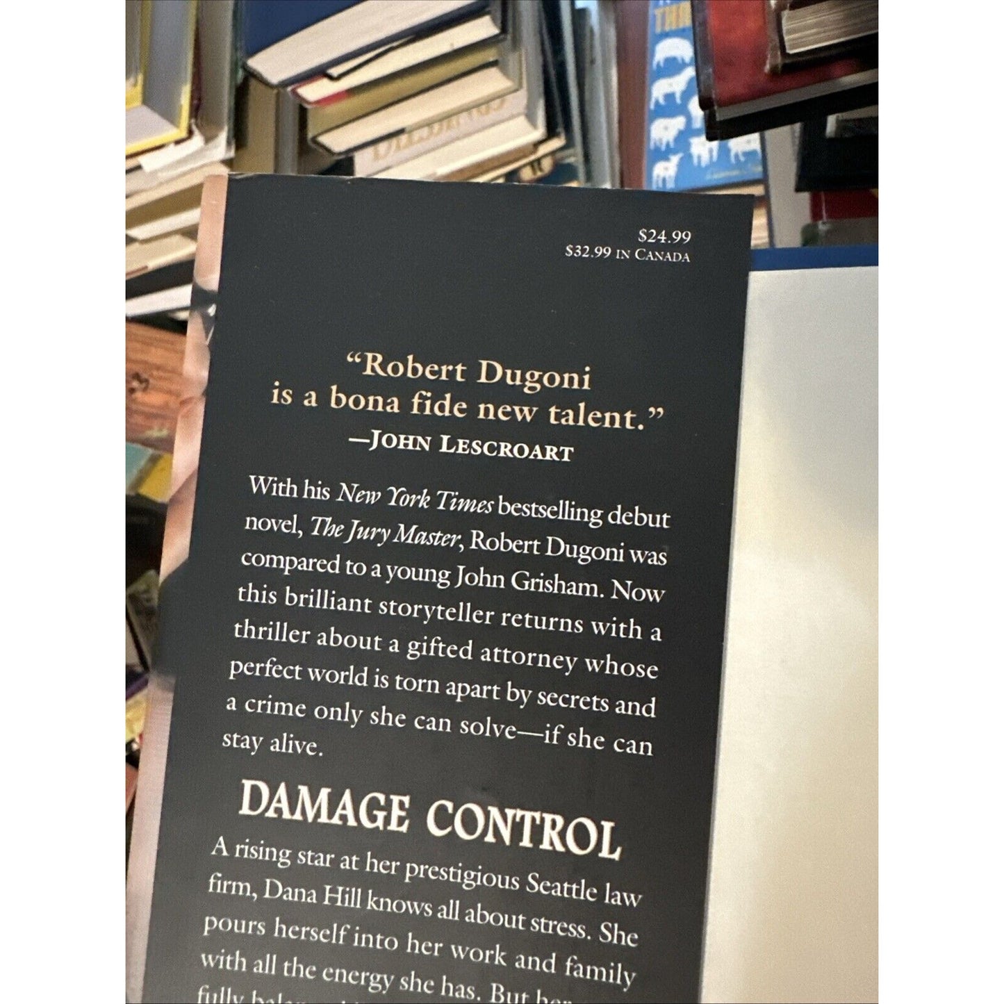 1st, signed by author, Damage Control by Robert Dugoni (2007) hardback
