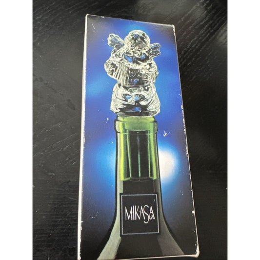 Mikasa Cherub Song Angel Wine Whiskey Bottle Stopper Crystal Glass original box