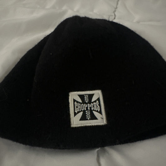 Vintage West Coast Choppers Beanie 90 Made In USA Jesse James Black Skully
