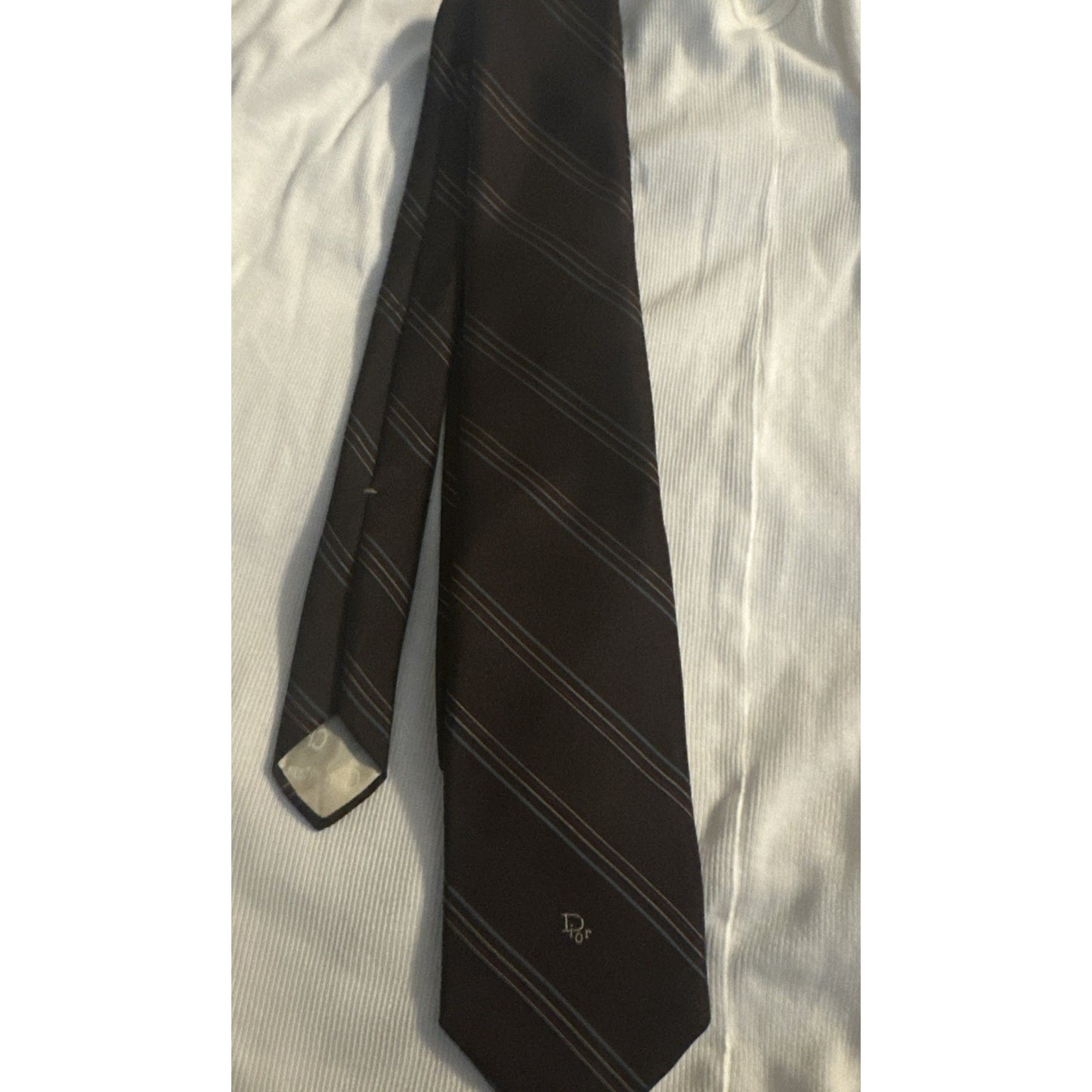 Vintage Christian Dior Brown with stripes Men's Tie